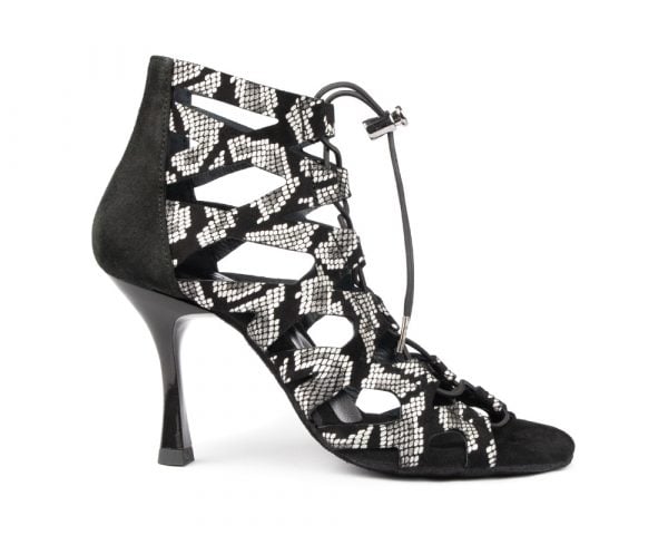 Chaussures de Cabaret PortDance Serpent Blanc Noir