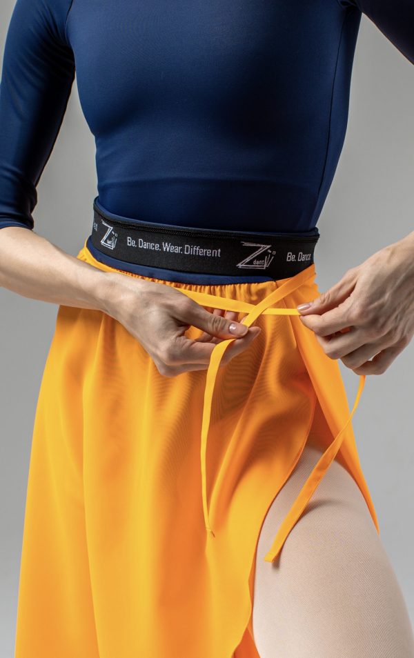 Jupe Portefeuille Asymétrique Zidans Orange – Image 4