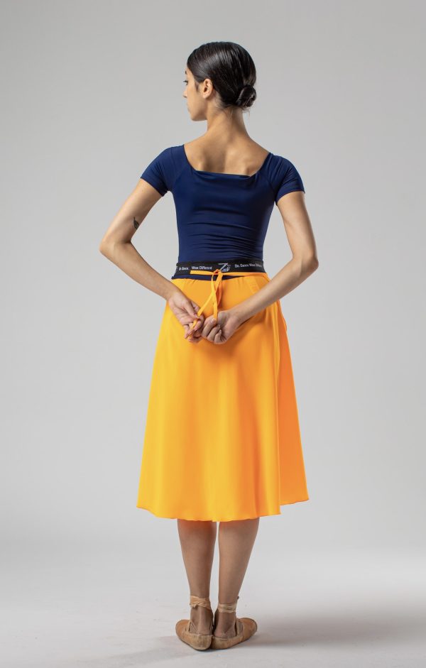 Jupe Portefeuille Asymétrique Zidans Orange – Image 5