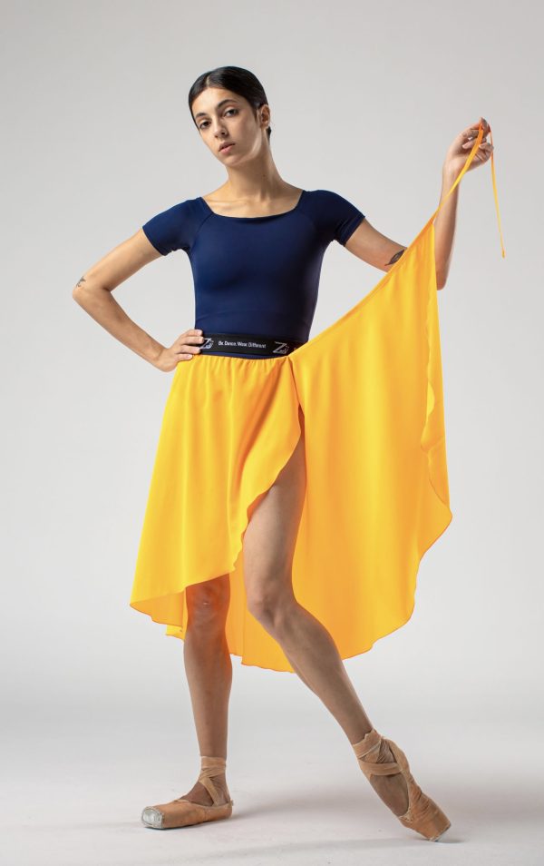 Jupe Portefeuille Asymétrique Zidans Orange – Image 6