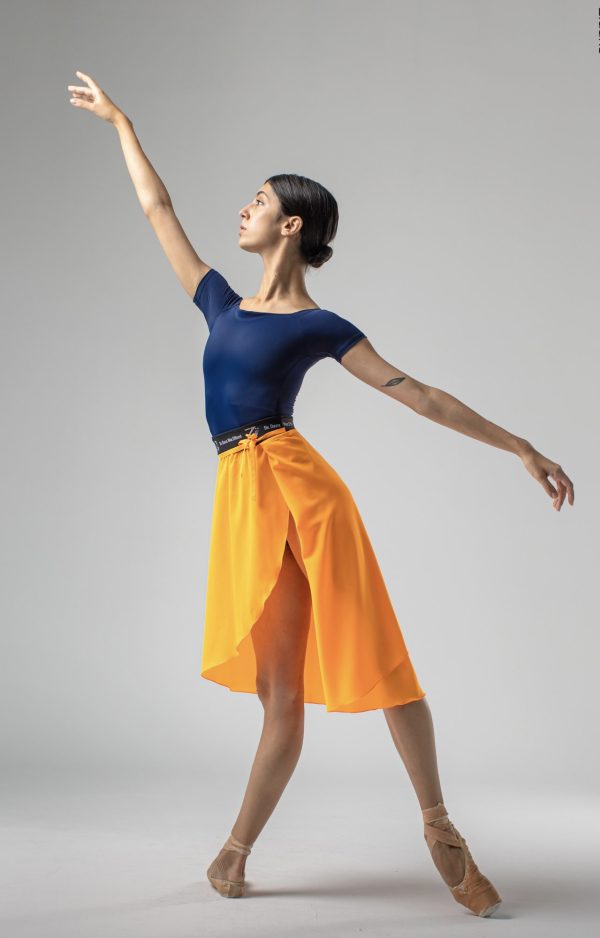Jupe Portefeuille Asymétrique Zidans Orange – Image 7