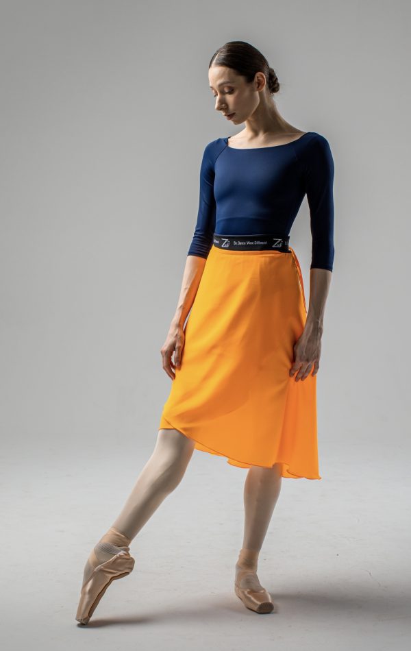 Jupe Portefeuille Asymétrique Zidans Orange – Image 8