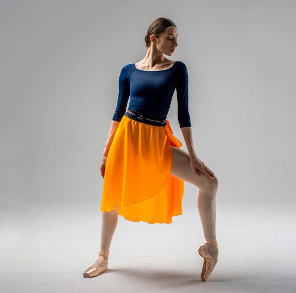 Jupe Portefeuille Asymétrique Zidans Orange