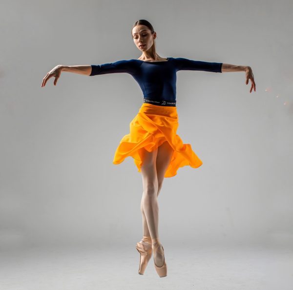 Jupe Portefeuille Asymétrique Zidans Orange – Image 2
