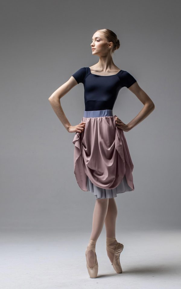 Jupe Réversible Zidans Vieux Rose & Gris