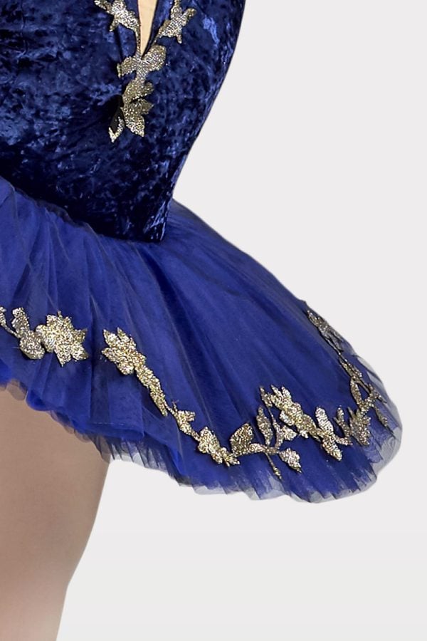 Tutu intégral pour galas de danse velours bleu