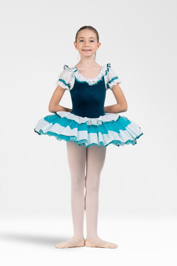 Tutu de danse pour fillette vert turquoise