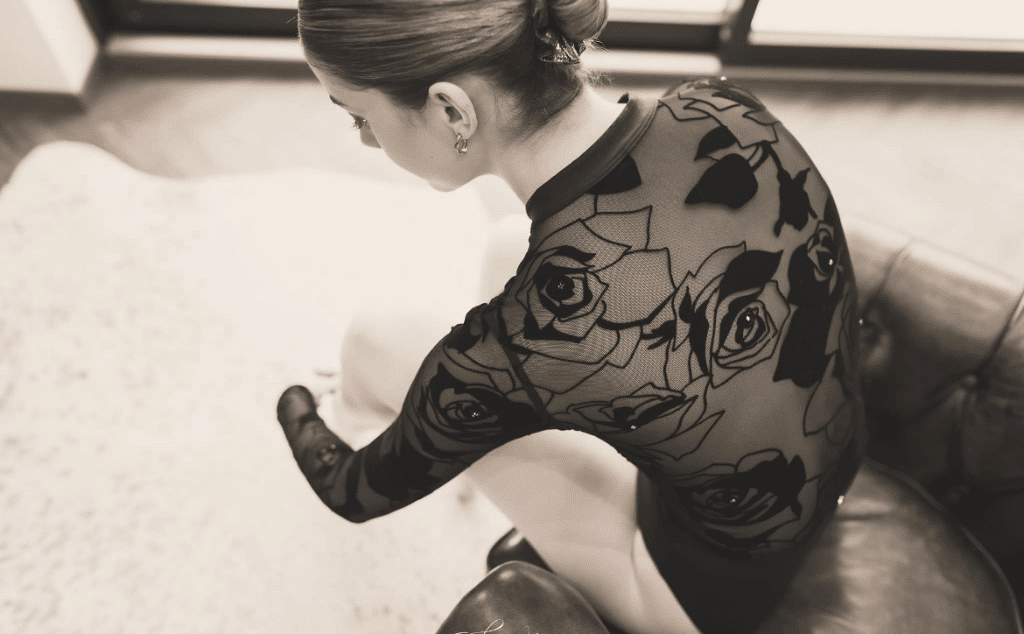 Dancer preparing for a show or gala